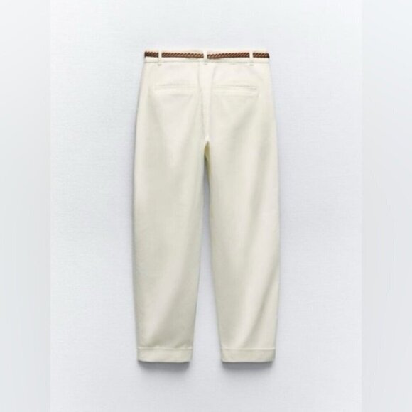 Zara, Women's Chino Pants with Braided Belt - Navy Blue. Size: 2(US). NWT (1631) - Picture 9 of 9